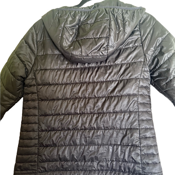 Woman Borealis Black Puffer Jacket with Hood Windbreaker Small - Picture 6 of 7